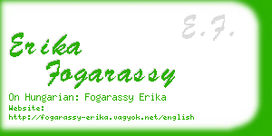 erika fogarassy business card